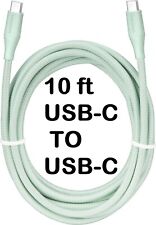 10' Ft USB-C to USB-C Charge-and-Sync Cable Light Green USB-IF Certified 60W picture