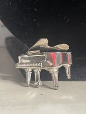 Vintage Beau Sterling Silver Grand Piano Brooch 925 picture