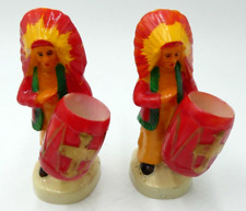 Two Vintage Indian Native American Molded Plastic Toothpick Holders, Ship Incl. picture