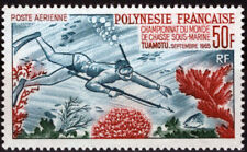 ZAYIX France French Polynesia C37 MNH Air Post Marine Life Diver 111922ChaietS09 picture