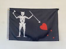 Blackbeard Skeleton Pirate Polyester 12x18 Inch Flag Outdoor Banner 21-Z9 picture