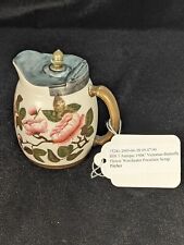 Antique 1800's Victorian Butterfly Flower Worcester Porcelain Syrup Pitcher picture