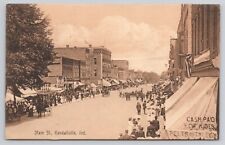 Kendallville Indiana IN Main St Men Women in Early 1900s Clothes 1911 Postcard picture