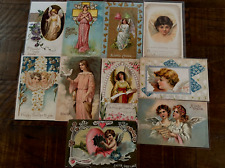 Beautiful ~Lot of 10 Vintage Easter Greetings Postcards all with Angels ~h764 picture