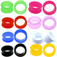 PAIR-LARGE FLARE SOFT Silicone Ear Skins-Ear Gauges-Soft Ear plugs-Ear Tunnels picture