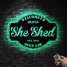 Custom Metal She Shed Sign Led Lights, She Shed Wall Decor Craft Room Decor picture