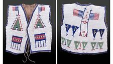Handmade Fully Beaded Pictorial Old American Vest, Sioux Design FBV141 picture