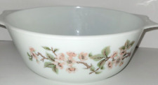 VTG Pyrex England Casserole Cherry Blossom White Pink Spring No Lid picture