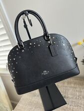 NWT COACH SIERRA SATCHEL WITH STARDUST STUDS F22300 Black picture
