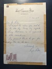 NFL NY GIANTS KYLE ROTE SIGNED RARE 1954 HANDWRITTEN LETTER ON HOTEL LETTERHEAD picture