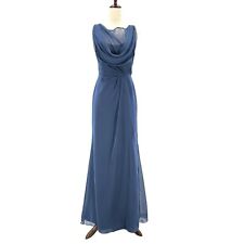 Vintage Jim Hjelm Occasions Blue Draped Neckline Long Maxi Dress Womens 6 picture