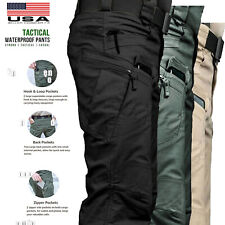 Mens Tactical Cargo Trousers Waterproof Hiking Military Combat Outdoor Pants picture