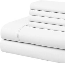 Luxury Hotel Collection 600 Thread Count White Solid Egyptian Cotton US Queen picture