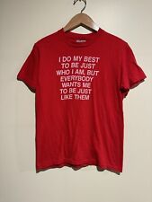 Vintage 1980s Bob Dylan Maggie’s Farm Saying T Shirt Faded Red Size Medium picture