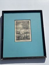 Lyman Byxbe Etching Landscape Famous American Antique Signed HIDDEN VALLEY RARE picture