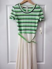 Vintage 60's 70's KAY WINDSOR Green White Striped Dress Size 10 picture