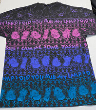 Vintage 90's Disney Aladdin Genie All Over Print Promo T Shirt Single Stitch picture