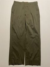 VTG Orvis 36 x 32 Dark Olive Green Lightweight Cotton Twill Flap Pocket Trousers picture