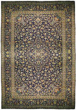 10' x 15' Cobalt Blue Handmade Semi Antique Perssiaan Kashhan Rug 74853 picture