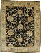 Black Floral Peshawar Antique Washed-Out 9X12 Osh Chobi Oriental Rug Wool Carpet picture