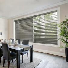 CUSTOM CUT Home Decorators Gray Cordless 2-1/2 in. Premium Faux Wood Blind picture