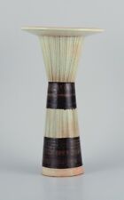 Carl Harry Ståhlane (1920-1990) for Rörstrand, tall vase with stripes. 1960s. picture