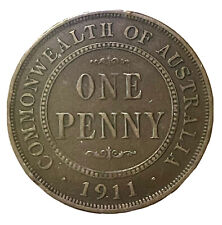 1911 AUSTRALIA 🇦🇺 One 1 Penny Uncirculated Coin George V KEY DATE picture