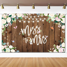 Rustic Floral Bridal Shower Party Decorations Miss to Mrs Backdrop for Wedding L picture