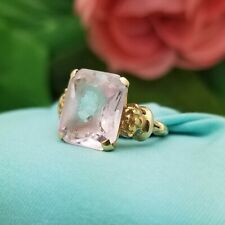 Vintage 10K Gold and Synthetic Pale Pink Kunzite Ring-Estate-1/2