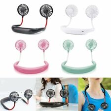 Portable USB Rechargeable Neckband Lazy Neck Hanging Dual Cooling Mini Fan picture