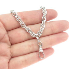 925 Sterling Silver Antique Art Deco  Rope Pocket Watch Chain 30