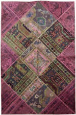 4' x 6' Red Antique Traditional Patchwork Rug 22151 picture