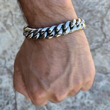 Men's Miami Cuban Link Bracelet 925 Sterling Silver Heavy 14MM 7.5
