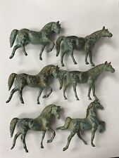 6 Vintage Bronze Horses Statues, Roman Artifacts Smithsonian Reproduction Italy picture