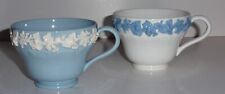 Vintage Wedgwood Embossed Queensware Shell Pattern Cups White/Blue & Blue/White picture