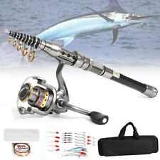 Carbon Fiber Telescopic Fishing Rod Pole Reel Combo Sea Saltwater Freshwater picture