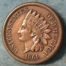 1861 Civil War Era Indian Head Penny Small Cent United States Coin #323 picture