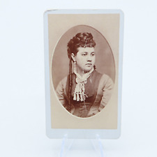 Antique 1800s Scratched CDV Photo Beautiful Young Woman picture