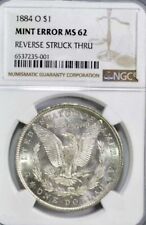 1884-O Morgan Silver Dollar Mint Error NGC-MS62 REVERSE STRUCK THRU #107012-1 picture