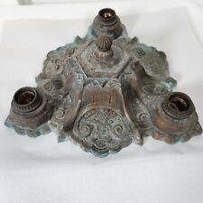 Antique Copper Early 1920s Woodwin #722~3 Bulb Ceiling Light 660W 250V~Art Deco picture