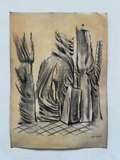 Max Ernst Drawing on paper (Handmade) signed and stamped mixed media picture