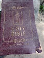 ** VINTAGE ANTIQUE   CATHOLIC BIBLE MARIAN  OLD AUTHENTIC AS IS ** picture