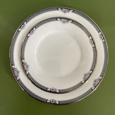 2-pc NORITAKE 7729 Halifax Platinum Rimmed Salad and Bread Plates Japan picture