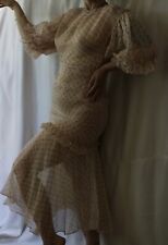Vintage 1930s Balloon Sleeve Floral Organza Dress picture