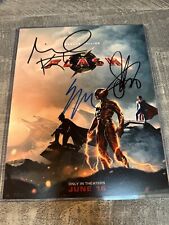 The Flash cast signed photo Ezra Miller Michael Keaton 8x10 photo Dual COAs picture