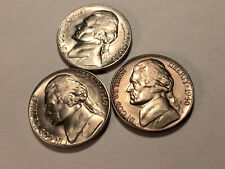 1940 P-D-S Jefferson Nickels Ch BU+ SUPERB Nice Set of 3  BEAUTIFUL #152 picture
