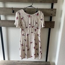ModCloth White Floral Dress Retro Vintage Vibes A-Line Lined Size 6 picture