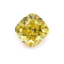 2 ct yellow Color Diamond Loose Cushion cut VVS1 with Certificate + free Gift picture