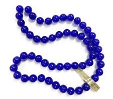 50 VINTAGE GLASS COBALT BLUE 8mm. SMOOTH ROUND BEADS 4580 picture