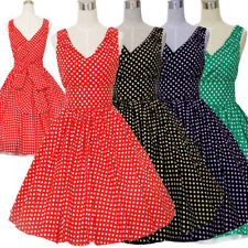 Womens 50s 60s 70s Vintage Style Rockabilly Retro Swing Polka Dot Party Dress picture